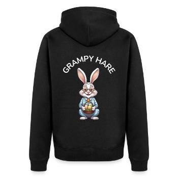 Grandpa Bunny Easter Gift Idea - Unisex Premium Organic Zip Hoodie - black - Back - Nico (187cm)