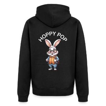 Grandpa Bunny Bunny Easter Gift - Unisex Premium Organic Zip Hoodie - black - Back - Nico (187cm)