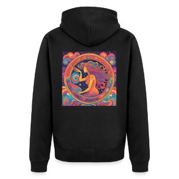 Idée cadeau d’anniversaire astrologie Vierge - Veste à capuche bio Premium Unisexe - noir - Dos - Nico (187cm)