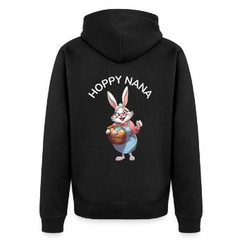 Cadeau Nana houblonnée - Veste à capuche bio Premium Unisexe - noir - Dos - Nico (187cm)