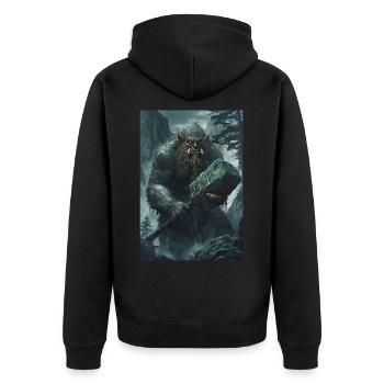 Riese Norwegen Mythologie Geschenk - Unisex Premium Bio Zip Hoodie - Schwarz - Hinten - Nico (187cm)