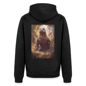 Dirawong Australien Mythologie Geschenk - Unisex Premium Bio Zip Hoodie - Schwarz - Hinten - Nico (187cm)