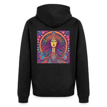 Vierge Spiritualité Cadeau - Veste à capuche bio Premium Unisexe - noir - Dos - Nico (187cm)