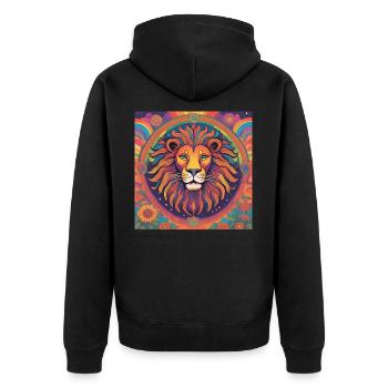 Cadeau du zodiaque spirituel Lion - Veste à capuche bio Premium Unisexe - noir - Dos - Nico (187cm)