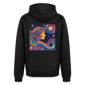 Vierge Astrologie Né Cadeau - Veste à capuche bio Premium Unisexe - noir - Dos - Nico (187cm)