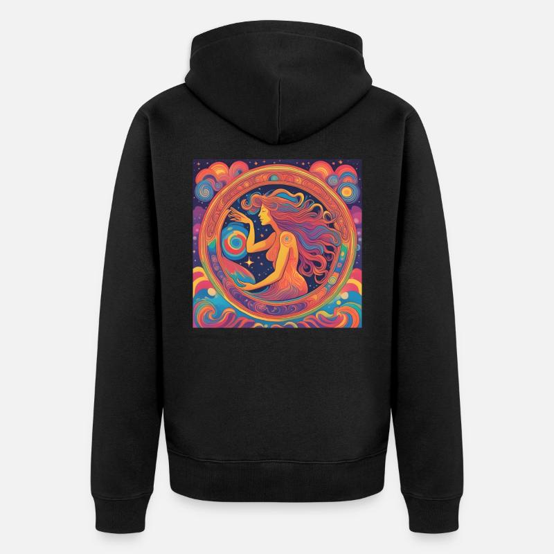 Cadeau de célébration d’anniversaire Vierge - Veste à capuche bio Premium Unisexe - noir