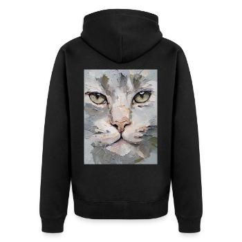 Lynx Painting Oil Paints Gift - Unisex Premium Organic Zip Hoodie - black - Back - Nico (187cm)