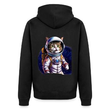 Chat astronaute Cadeau Espace - Veste à capuche bio Premium Unisexe - noir - Dos - Nico (187cm)