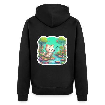 Cadeau Ange Chat - Veste à capuche bio Premium Unisexe - noir - Dos - Nico (187cm)