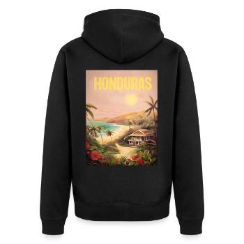Honduras Pride Beach Gift - Unisex Premium Organic Zip Hoodie - black - Back - Nico (187cm)