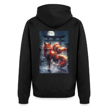 Renard, Fée, Mythe, mythologie, Cadeau - Veste à capuche bio Premium Unisexe - noir - Dos - Nico (187cm)