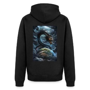 Basilic Mythologie Mythe Cadeau - Veste à capuche bio Premium Unisexe - noir - Dos - Nico (187cm)