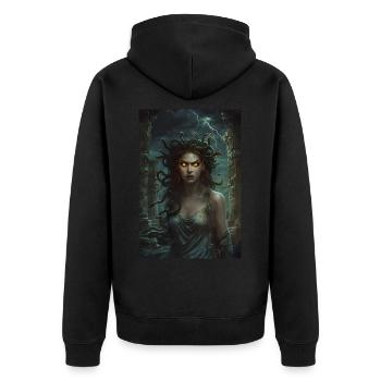 Méduse Mythologie Mythe Cadeau - Veste à capuche bio Premium Unisexe - noir - Dos - Nico (187cm)