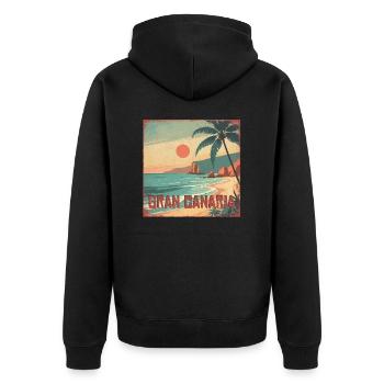 Gran Canaria - Unisex Premium Bio Zip Hoodie - Schwarz - Hinten - Nico (187cm)