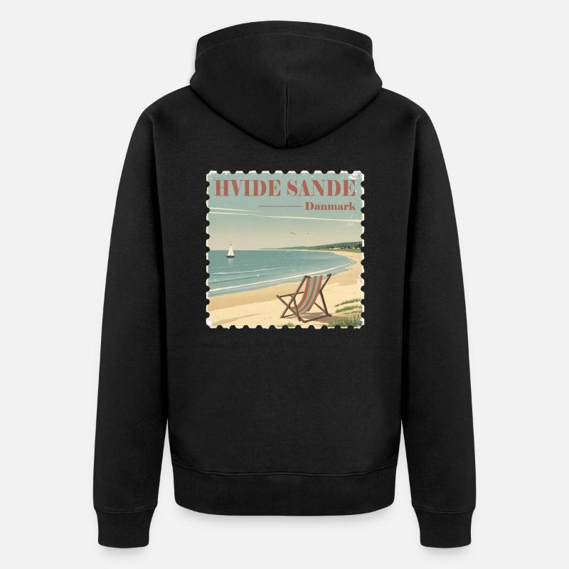 Hvide Sande, Danemark - Veste à capuche bio Premium Unisexe - noir