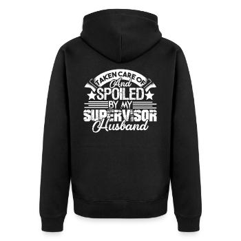 Supervisor Spoiled By My Supervisor - Unisex Premium Organic Zip Hoodie - black - Back - Nico (187cm)