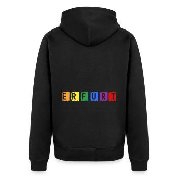 Erfurt Thüringen Skyline - Unisex Premium Bio Zip Hoodie - Schwarz - Hinten - Nico (187cm)