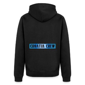 Croatia Crew - Unisex Premium Organic Zip Hoodie - black - Back - Nico (187cm)