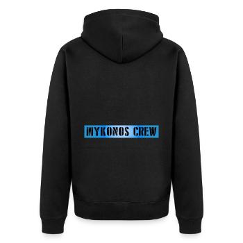 Mykonos Crew - Unisex Premium Bio Zip Hoodie - Schwarz - Hinten - Nico (187cm)