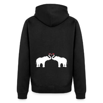 Cute Elephant Love Mama Heart Mama - Unisex Premium Organic Zip Hoodie - black - Back - Nico (187cm)