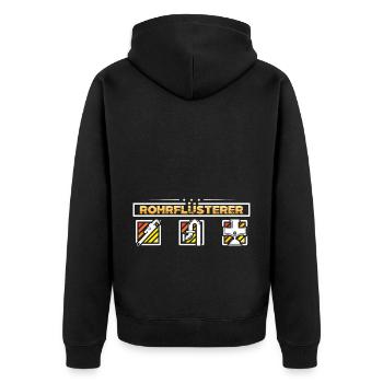Klempner Gas Wasser Rohrflüsterer - Unisex Premium Bio Zip Hoodie - Schwarz - Hinten - Nico (187cm)