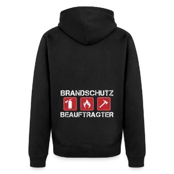 Brandschutzbeauftragter Brandschutz Beruf - Unisex Premium Bio Zip Hoodie - Schwarz - Hinten - Nico (187cm)