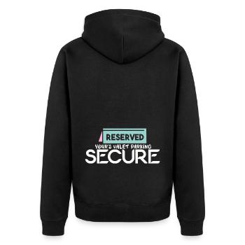 Votre valet parking Secure Attendant Hôtel Recette - Veste à capuche bio Premium Unisexe - noir - Dos - Nico (187cm)