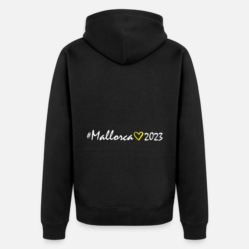 Majorque 2023 Coeur - Veste à capuche bio Premium Unisexe - noir