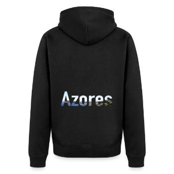 Entdecken Sie lebendige, von der Flagge der - Unisex Premium Bio Zip Hoodie - Schwarz - Hinten - Nico (187cm)