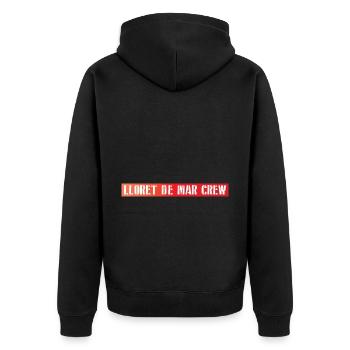 Lloret De Mar Crew - Unisex Premium Bio Zip Hoodie - Schwarz - Hinten - Nico (187cm)