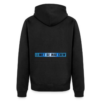 Lloret De Mar Crew - Unisex Premium Bio Zip Hoodie - Schwarz - Hinten - Nico (187cm)