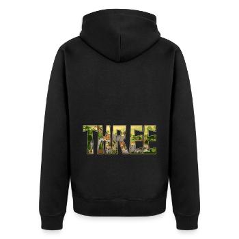 Dschungel Geburtstag Zoo Tier 3 Jahre alt - Unisex Premium Bio Zip Hoodie - Schwarz - Hinten - Nico (187cm)