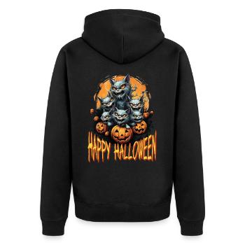 Joyeux Halloween Cats Costume de citrouille effrayant - Veste à capuche bio Premium Unisexe - noir - Dos - Nico (187cm)