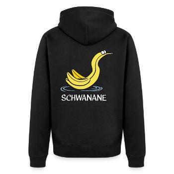 Schwanane - Unisex Premium Bio Zip Hoodie - Schwarz - Hinten - Nico (187cm)
