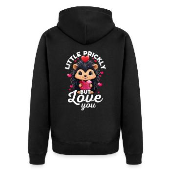 A little prickly but I love you - Cute hedgehog - Unisex Premium Organic Zip Hoodie - black - Back - Nico (187cm)