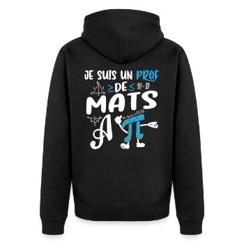 Prof de Maths Happy Cadeau Drôle Mathématicien - Veste à capuche bio Premium Unisexe - noir - Dos - Nico (187cm)