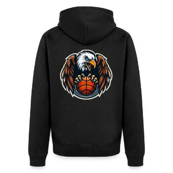Eagle Basketball Team - Unisex Premium Organic Zip Hoodie - black - Back - Nico (187cm)