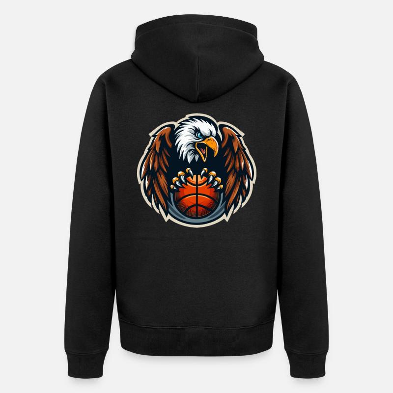 Squadra di basket Eagle - Felpa con cappuccio ecologica premium unisex - nero