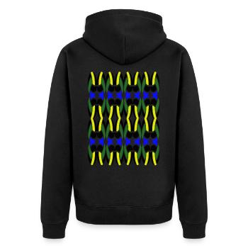 Design multicolore unique - Veste à capuche bio Premium Unisexe - noir - Dos - Nico (187cm)