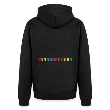 Braunschweig - Unisex Premium Bio Zip Hoodie - Schwarz - Hinten - Nico (187cm)