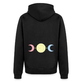 Kawaii Crescent Cute Pastel Goth Moon - Veste à capuche bio Premium Unisexe - noir - Dos - Nico (187cm)