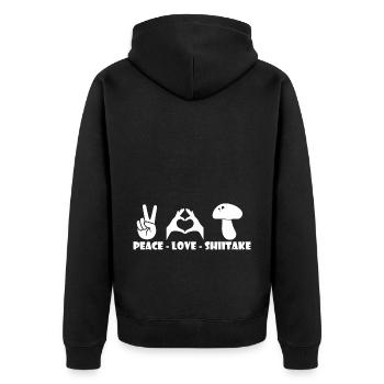 Mushroom pickers and mushroom friends - Unisex Premium Organic Zip Hoodie - black - Back - Nico (187cm)