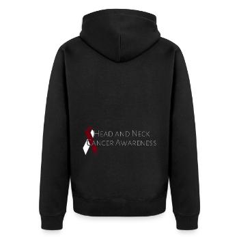 Head and Neck Cancer Awareness Month - Unisex Premium Organic Zip Hoodie - black - Back - Nico (187cm)