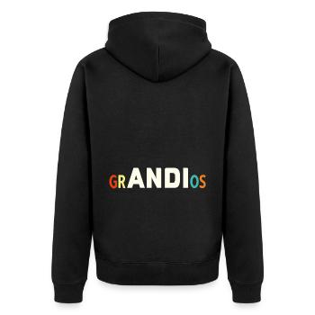Name Andi Geschenk Andreas Vorname - Unisex Premium Bio Zip Hoodie - Schwarz - Hinten - Nico (187cm)