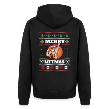 Motif de Noël liftant - Veste à capuche bio Premium Unisexe - noir - Dos - Nico (187cm)