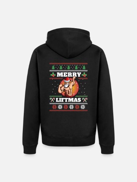 Lifting Christmas Motif - Unisex Premium Organic Zip Hoodie - black