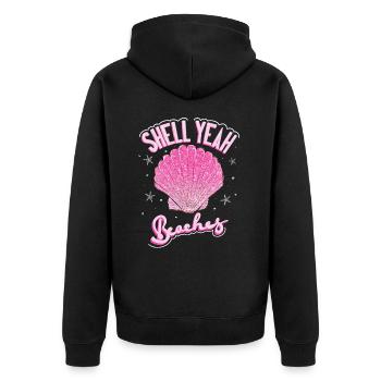 Vacances d’été Beach Shell - Veste à capuche bio Premium Unisexe - noir - Dos - Nico (187cm)