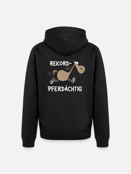Rekord Pferdächtig - Unisex Premium Bio Zip Hoodie - Schwarz
