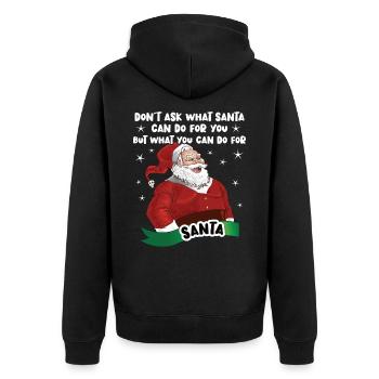 What Santa Can Do For You, Dirty Santa - Unisex Premium Organic Zip Hoodie - black - Back - Nico (187cm)