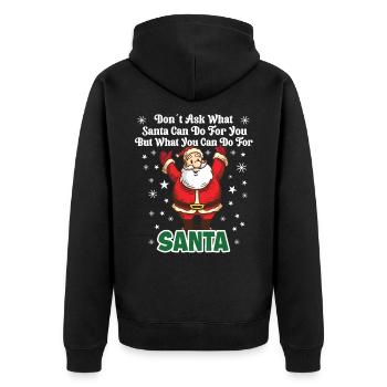 What Santa Can Do For You - Unisex Premium Organic Zip Hoodie - black - Back - Nico (187cm)